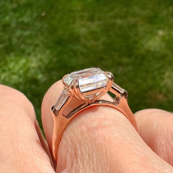 *SOLD* 10k RG 8mm Asscher Cut Moissanite Ring - Picture 4 of 12